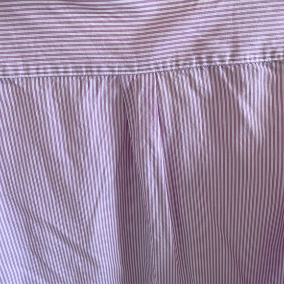 Scanlan Theodore | Striped Lilac Collarless Long Sleeve Cuffed Shirt - Picture 5 of 7